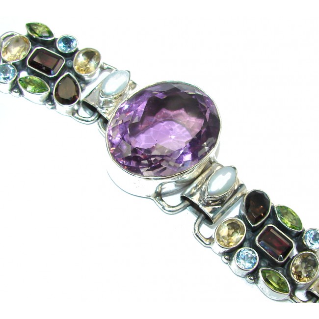 Secret Beauty Purple Amethyst Sterling Silver Bracelet