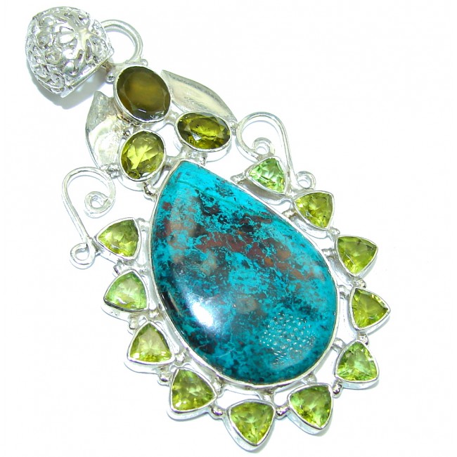 Stone Of Harmony Blue Chrysocolla Sterling Silver Pendant