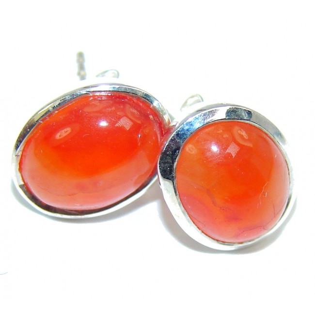 Delicate Orange Carnelian Sterling Silver earrings