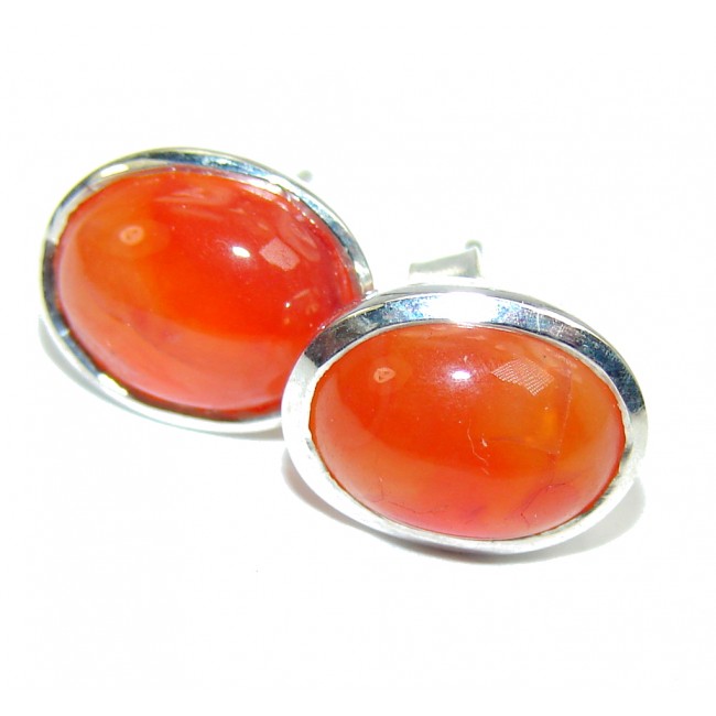 Delicate Orange Carnelian Sterling Silver earrings