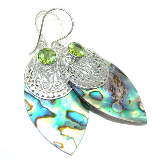 Beauty Diving Rainbow Abalone Sterling Silver earrings
