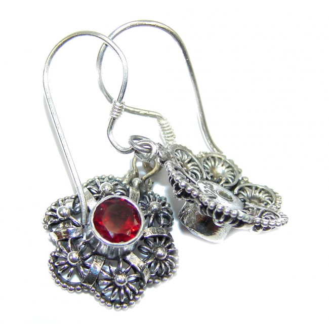 Secret Red Garnet Sterling Silver earrings