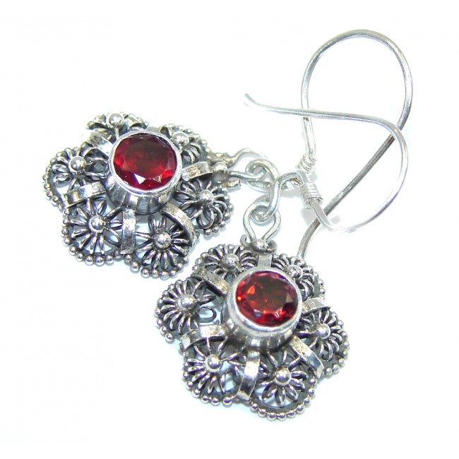Secret Red Garnet Sterling Silver earrings