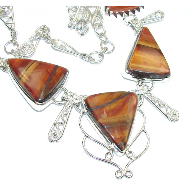 Protective Energy AAA Red Tigers Eye Sterling Silver necklace