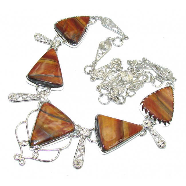 Protective Energy AAA Red Tigers Eye Sterling Silver necklace