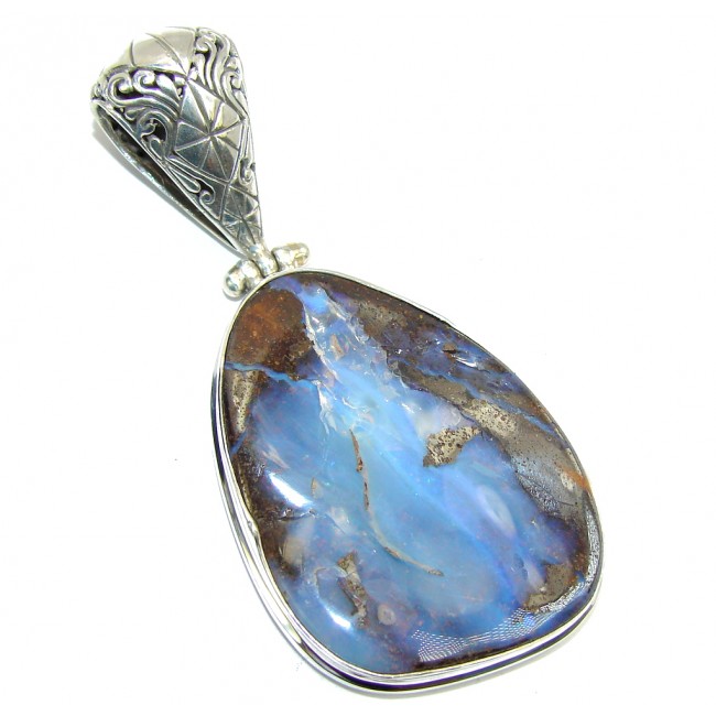 Beautiful AAA+ Australian Boulder Opal Sterling Silver Pendant
