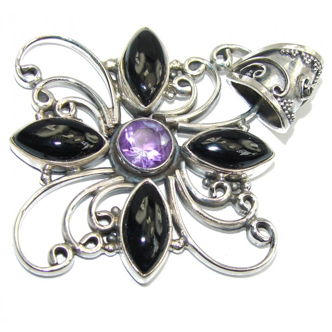 Just Perfect! Black Onyx & Purple Magic Topaz Sterling Silver Pendant
