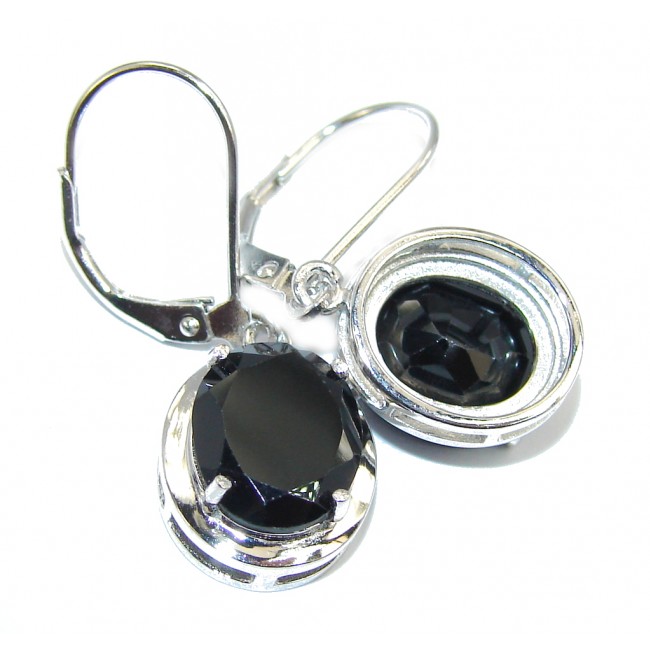 Simple Elegance Black Spinel Sterling Silver earrings