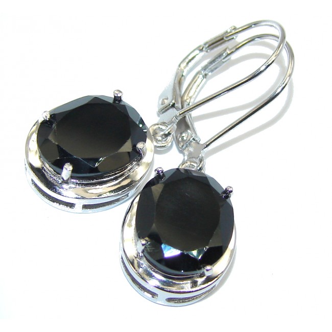 Simple Elegance Black Spinel Sterling Silver earrings