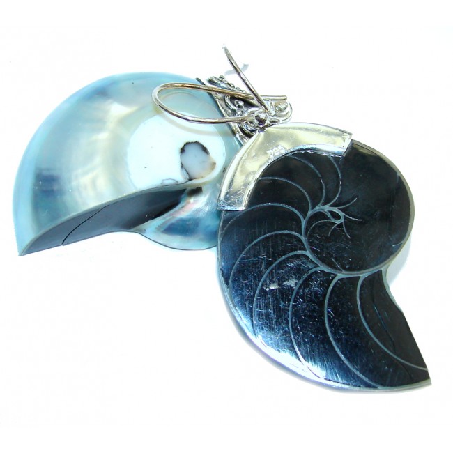 Light Blue Ocean Shell Sterling Silver earrings