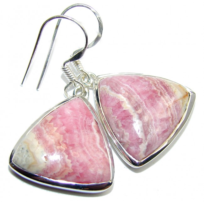 Perfect Pink Rhodochrosite Sterling Silver earrings