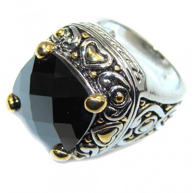Perfect Silver Hematite Sterling Silver Ring s. 6