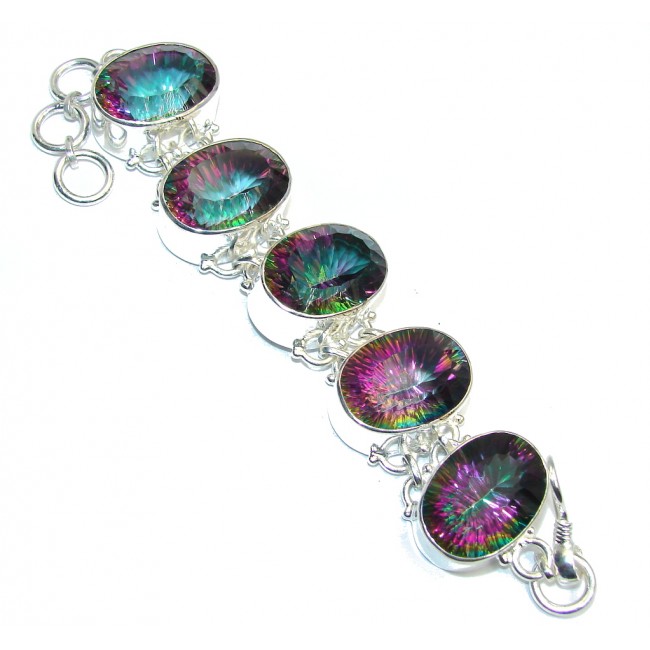 Tropical Beauty Rainbow Magic Topaz Sterling Silver Bracelet