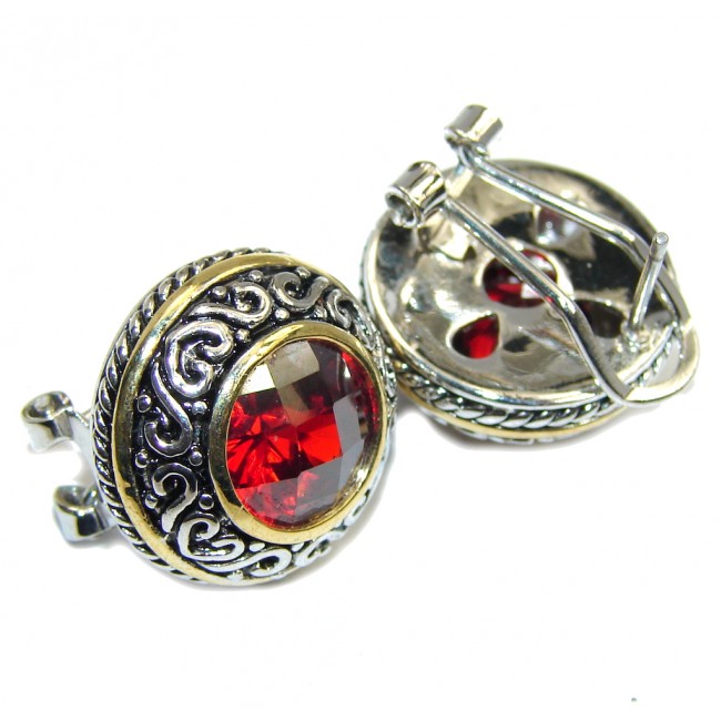 True Love Red Garnet Quartz Sterling Silver earrings