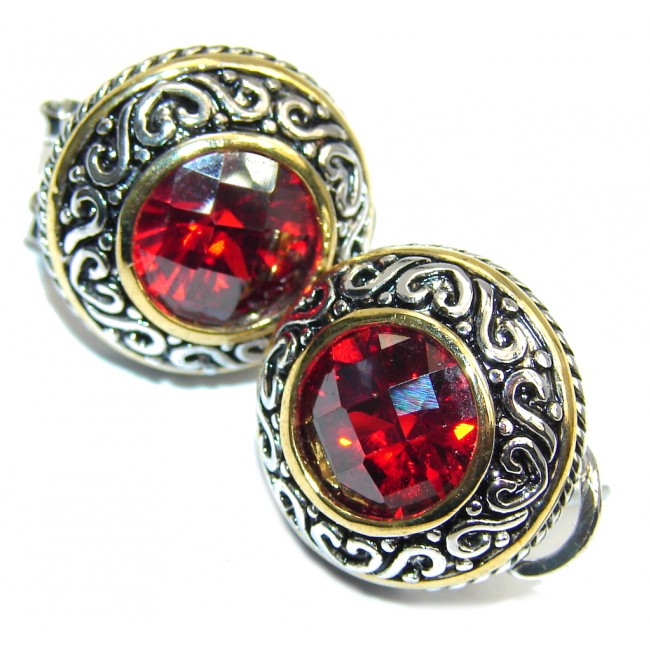 True Love Red Garnet Quartz Sterling Silver earrings