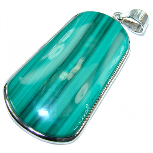 Exclusive AAA Green Malachite Sterling Silver Pendant