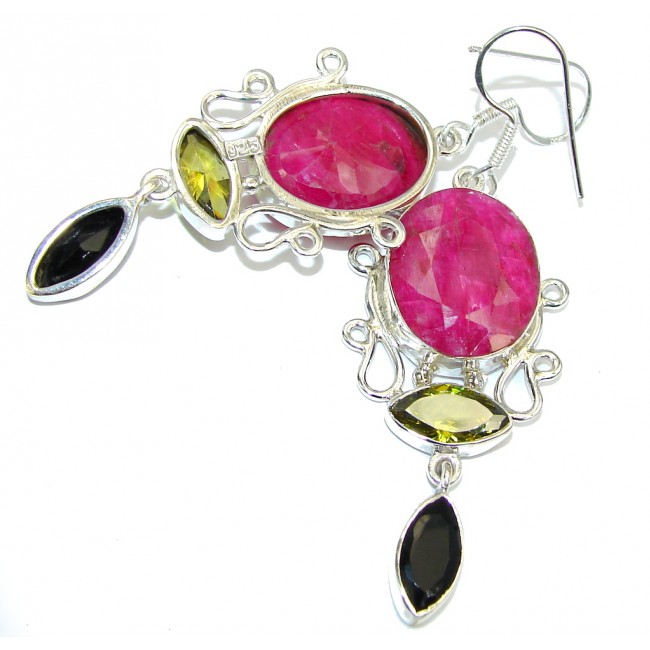 Secret Beauty Pink Ruby Sterling Silver earrings