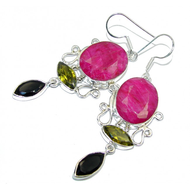 Secret Beauty Pink Ruby Sterling Silver earrings