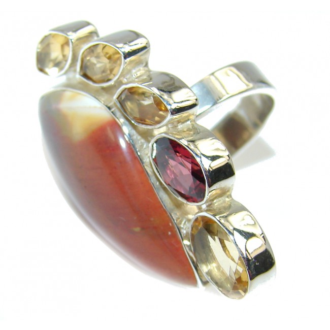 Perfect Australian Mookaite Sterling Silver Ring s. 6 3/4