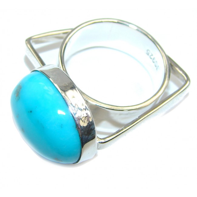 Modern meets Tradictional Sleeping Beauty Turquoise Sterling Silver Ring s. 8