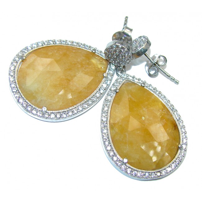 Lucky Golden Sapphire Sterling Silver earrings