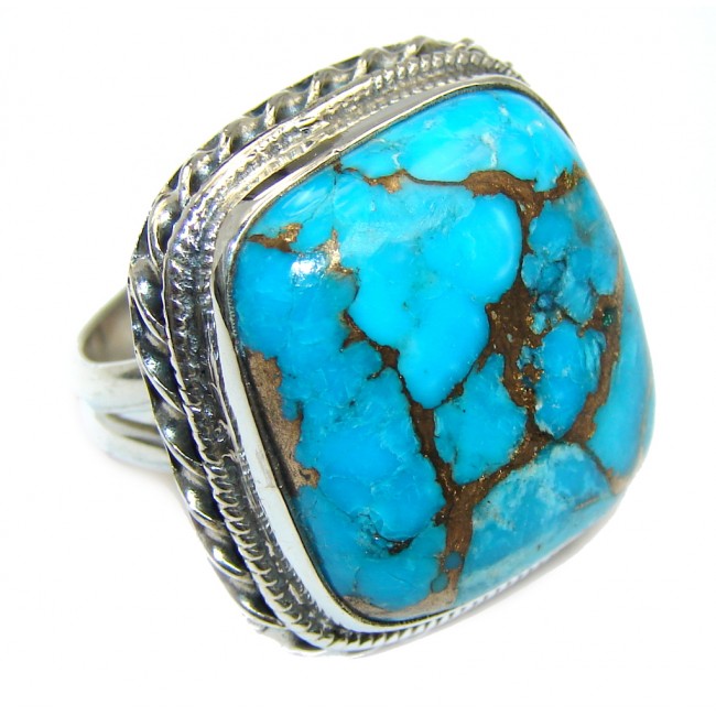 Ocean Copper vains Blue Turquoise Sterling Silver Ring s. 6