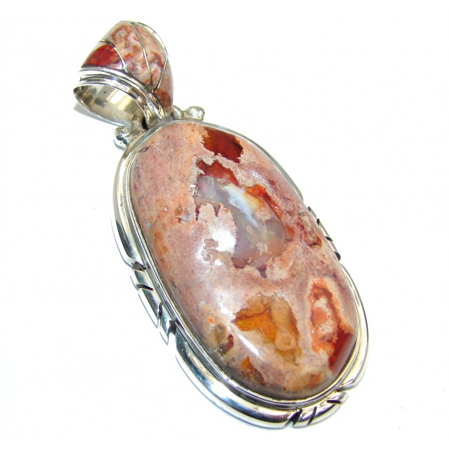 Secret Beauty Mexican Fire Opal Sterling Silver Pendant
