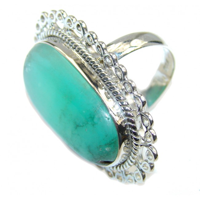 Big! Gorgeous AAA Green Chrysophrase Sterling Silver Ring s. 8