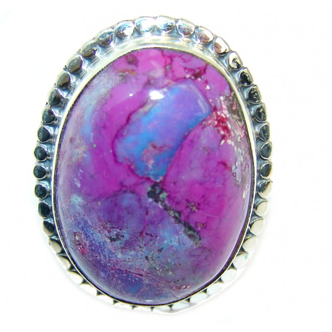 Amazing Copper Purple Turquoise Sterling Silver Ring s. 7 1/2