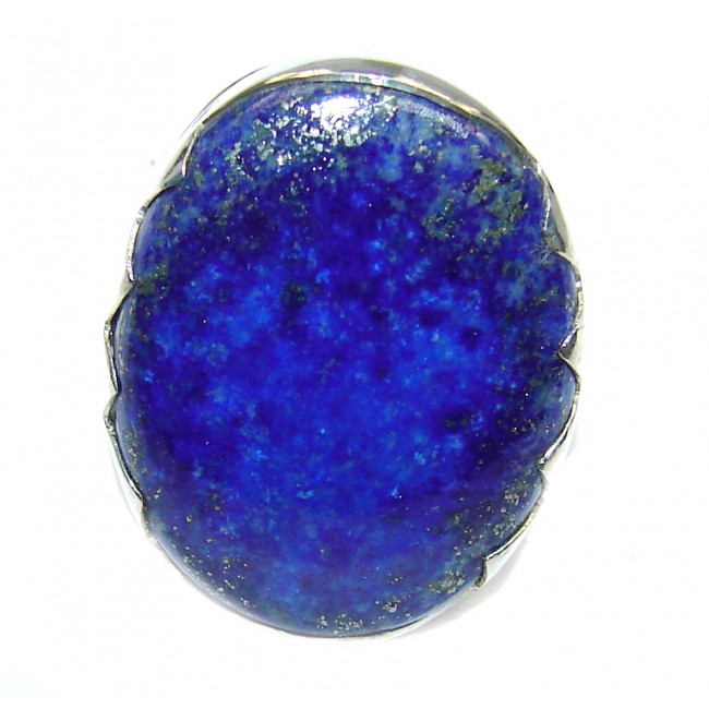 Perfect Blue Lapis Lazuli Sterling Silver Ring s. 7 1/4
