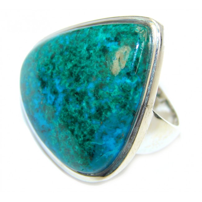 Stone Of Harmony Parrots Wing Chrysocolla Sterling Silver ring s. 7 1/2