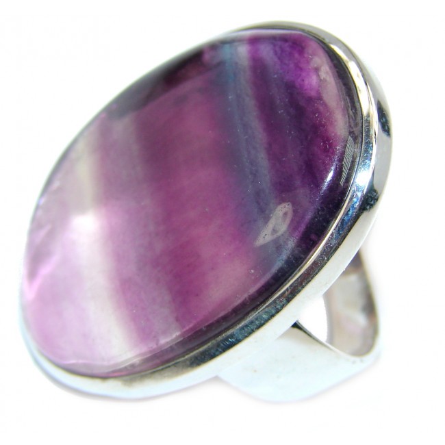 Big Secret Purple AAA Fluorite Sterling Silver Ring s. 10
