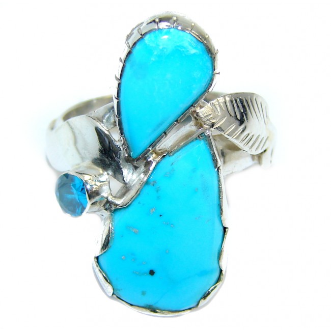 Classic Sleeping Beauty Turquoise Sterling Silver Ring s. 8