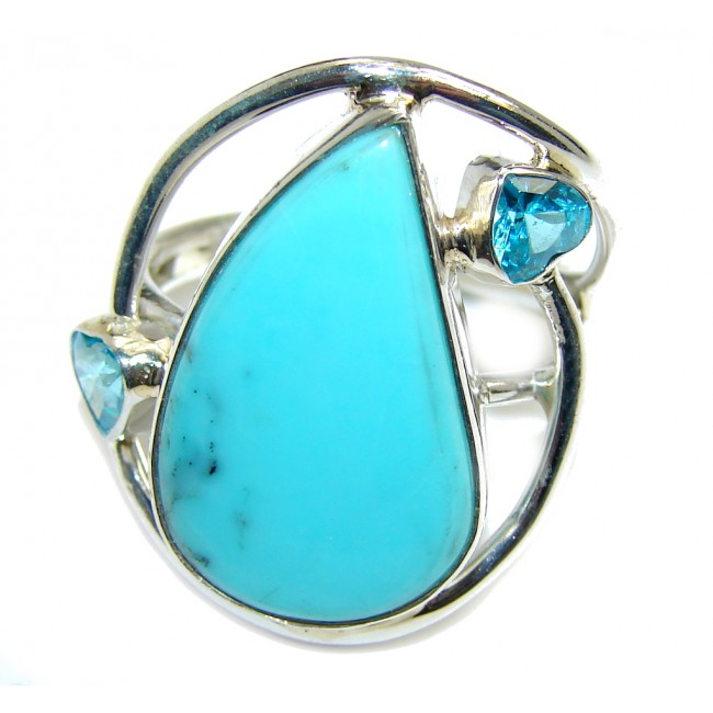 Amazing Sleeping Beauty Turquoise Sterling Silver Ring s. 9