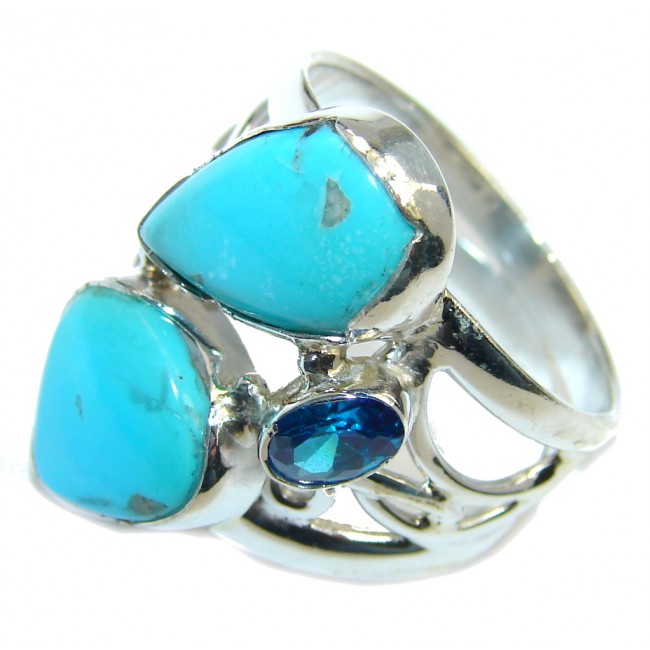 Classic Sleeping Beauty Turquoise Sterling Silver Ring s. 8
