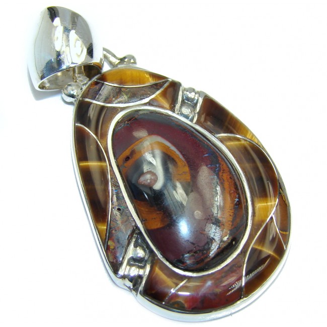 Amazing AAA Koroit Opal & Tigers Eye Sterling Silver Pendant