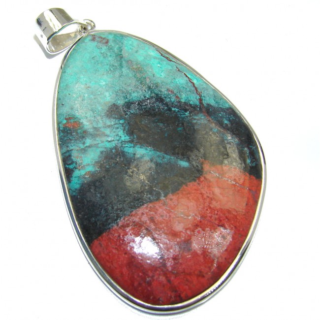 Excellent AAA Red Sonora Jasper Sterling Silver Pendant