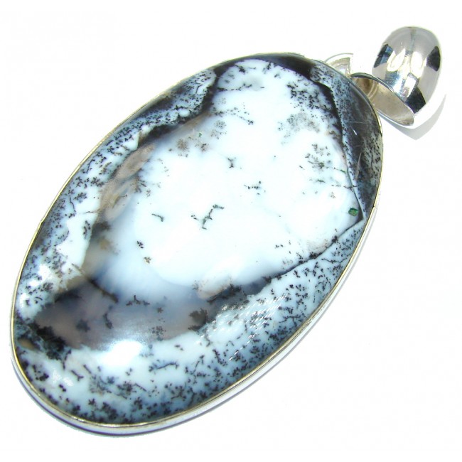 Frozen in Time AAA Russian Dendritic Agate Sterling Silver Pendant