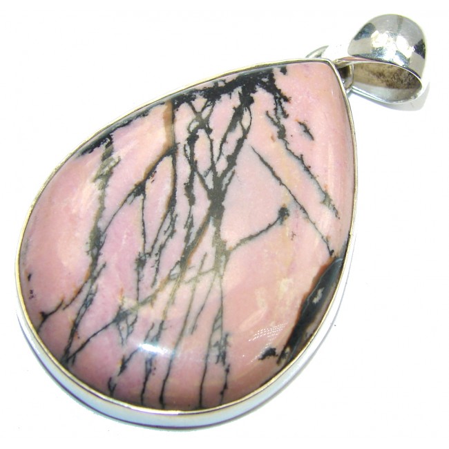 Amazing Pink Rhodonite Sterling Silver Pendant