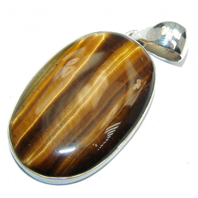 Awesome AAA Golden Tigers Eye Sterling Silver Pendant