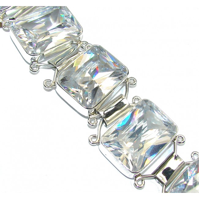 Chunky Ice Queen AAA White Topaz Sterling Silver Bracelet