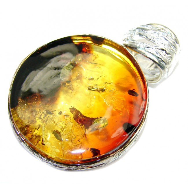 Back to Nature Baltic Polish Amber Sterling Silver Pendant