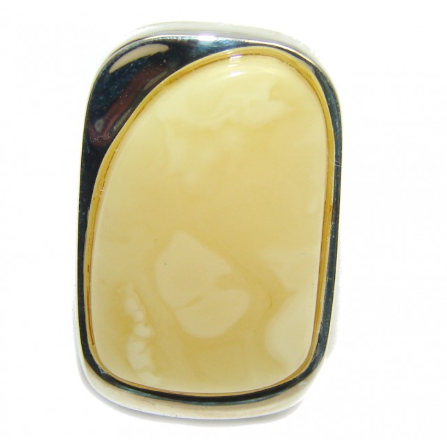 Genuine Butterscotch AAA Baltic Amber Sterling Silver Ring s. 7 1/4 adjustable