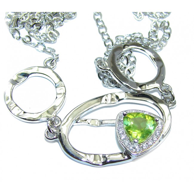 Genuine AAA Green Peridot Sterling Silver Necklaces