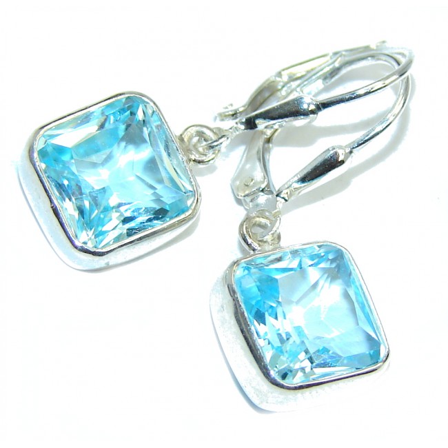 Natural AAA Blue Topaz Sterling Silver earrings