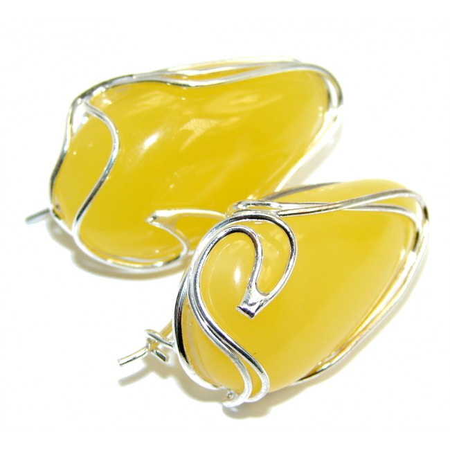 Exclusive Butterscotch Polish Amber Sterling Silver Earrings