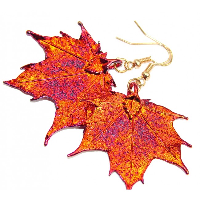 Fashion Deep In Copper Leaf Sterling Silver earrings