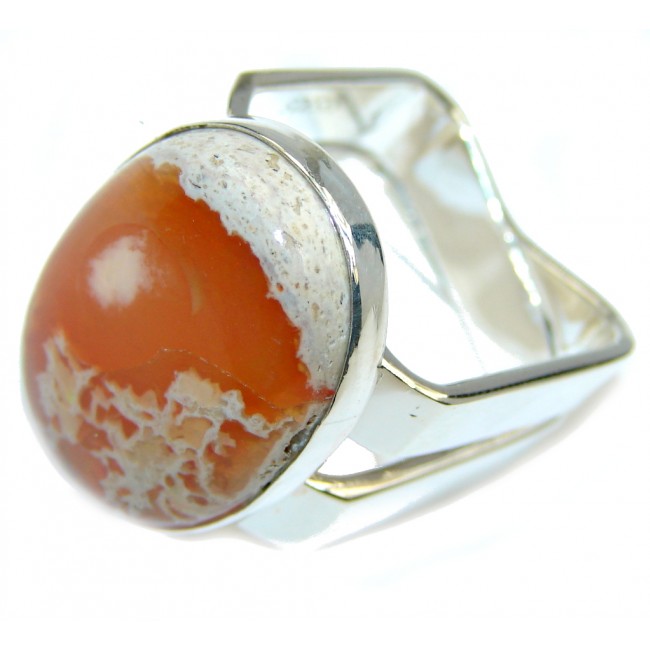 Fabulous Mexican Fire Opal Sterling Silver Ring s. 6 1/2