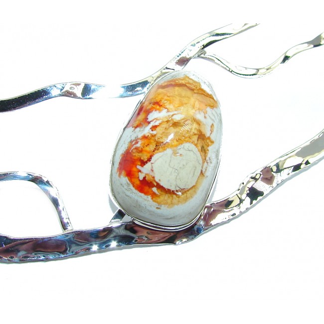 Natural Mexican Fire Opal Sterling Silver necklace Chocker