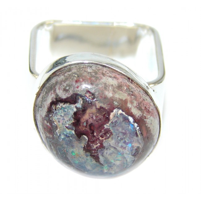 Fabulous Mexican Fire Opal Sterling Silver Ring s. 6 3/4